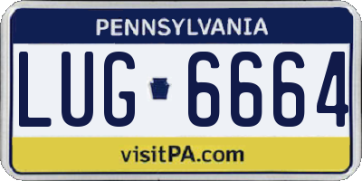 PA license plate LUG6664
