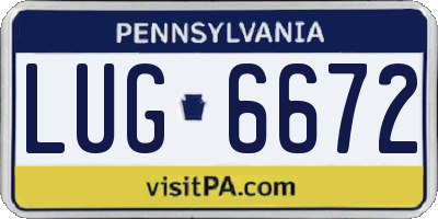PA license plate LUG6672