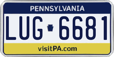PA license plate LUG6681