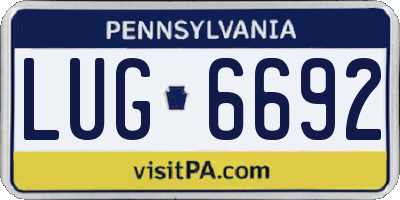PA license plate LUG6692