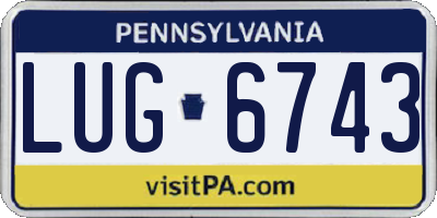 PA license plate LUG6743