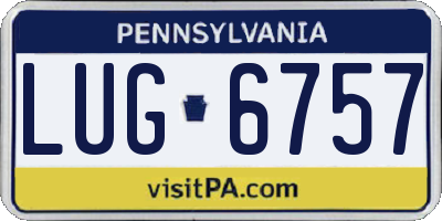 PA license plate LUG6757