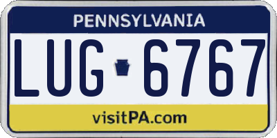 PA license plate LUG6767
