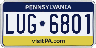 PA license plate LUG6801
