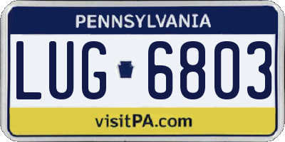 PA license plate LUG6803