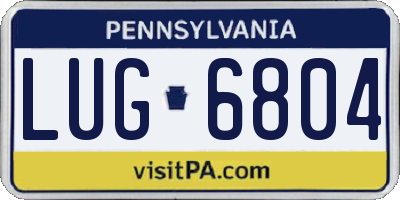 PA license plate LUG6804