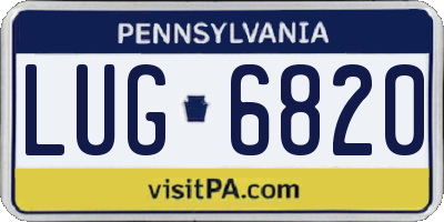 PA license plate LUG6820