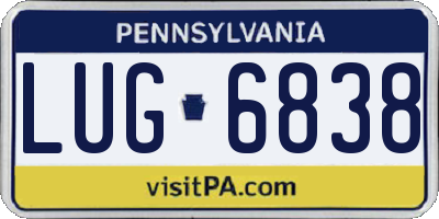 PA license plate LUG6838