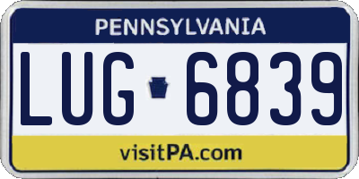 PA license plate LUG6839