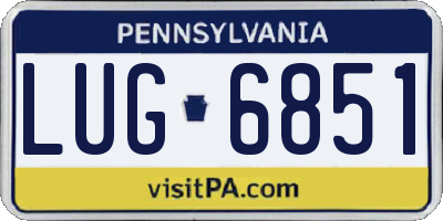 PA license plate LUG6851