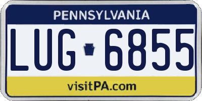 PA license plate LUG6855
