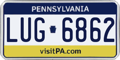 PA license plate LUG6862