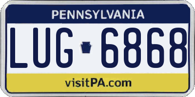 PA license plate LUG6868