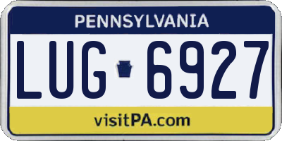 PA license plate LUG6927