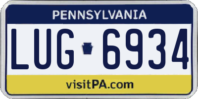 PA license plate LUG6934