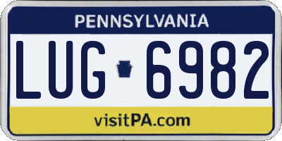 PA license plate LUG6982