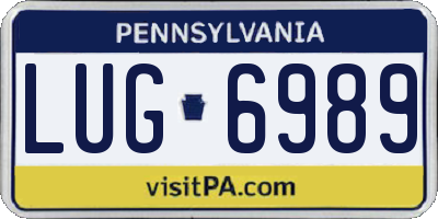 PA license plate LUG6989