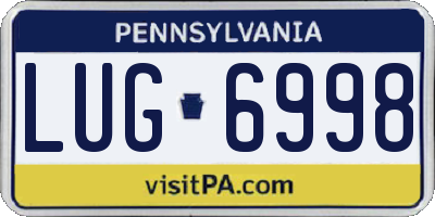 PA license plate LUG6998