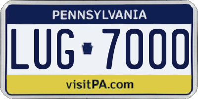 PA license plate LUG7000