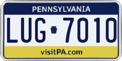 PA license plate LUG7010