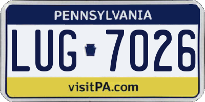 PA license plate LUG7026