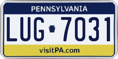 PA license plate LUG7031