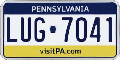 PA license plate LUG7041