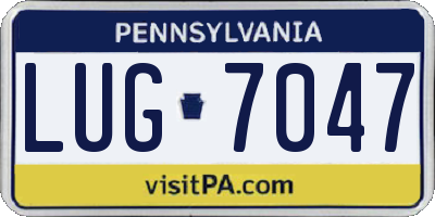 PA license plate LUG7047