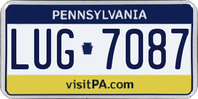 PA license plate LUG7087