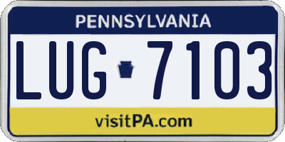 PA license plate LUG7103