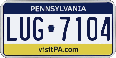 PA license plate LUG7104