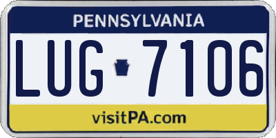 PA license plate LUG7106