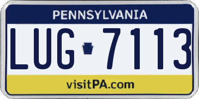 PA license plate LUG7113