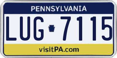 PA license plate LUG7115