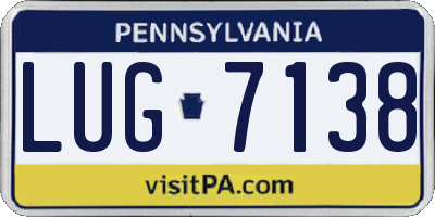 PA license plate LUG7138