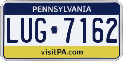 PA license plate LUG7162