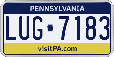 PA license plate LUG7183