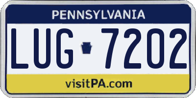PA license plate LUG7202