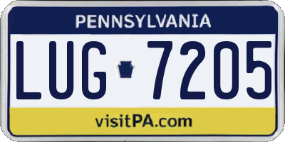 PA license plate LUG7205