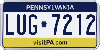 PA license plate LUG7212