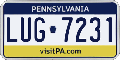 PA license plate LUG7231