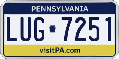 PA license plate LUG7251