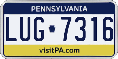 PA license plate LUG7316