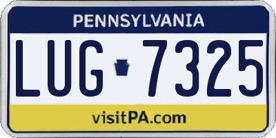 PA license plate LUG7325