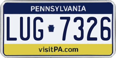 PA license plate LUG7326