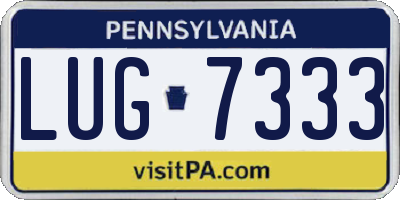 PA license plate LUG7333