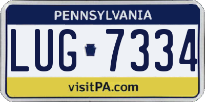 PA license plate LUG7334