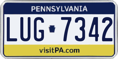 PA license plate LUG7342