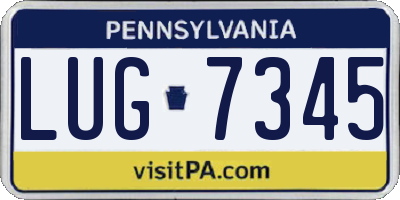 PA license plate LUG7345
