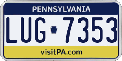 PA license plate LUG7353